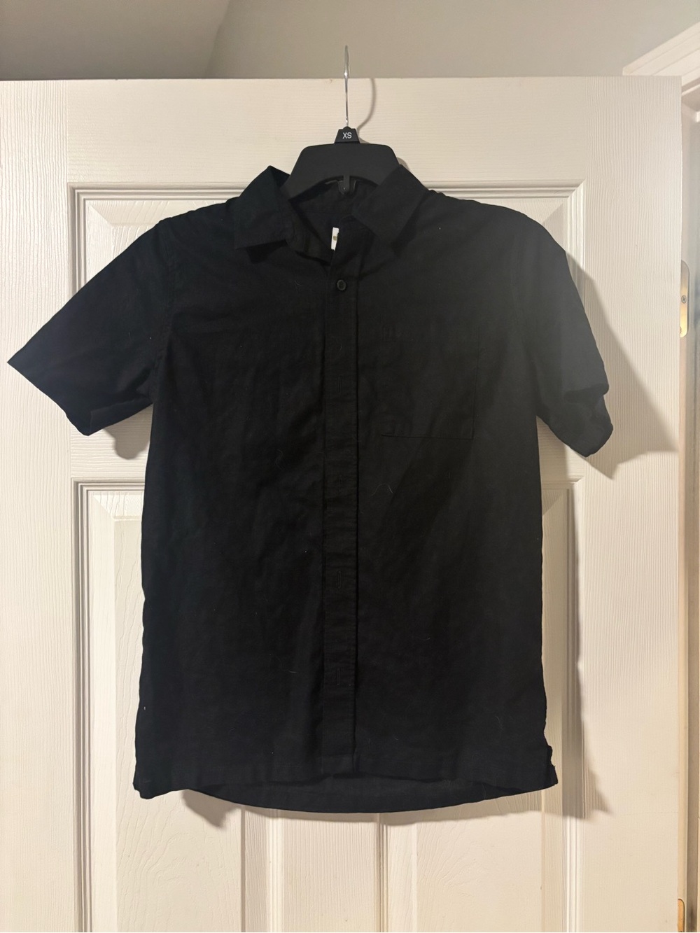GAP Black Short Sleeve Linen Button-Down Shirt for Kids